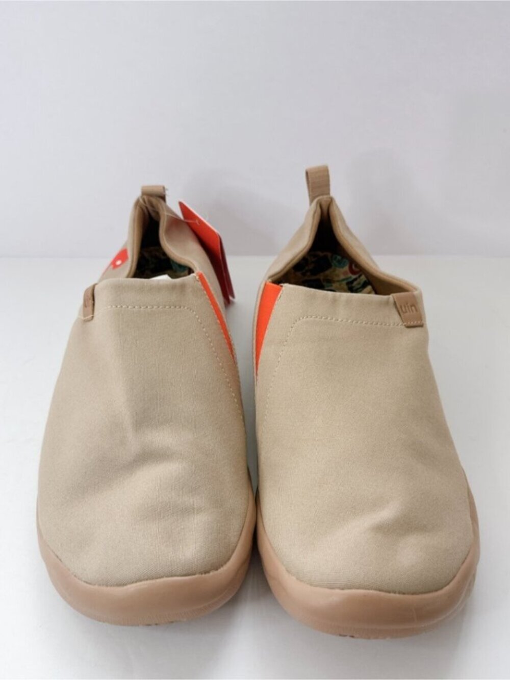 Men’s Size 12.5 UIN Toledo Oxford Tan Canvas Slip-On Shoes Casual Comfort